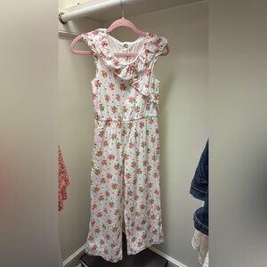 Janie and Jack Floral White Jumpsuit